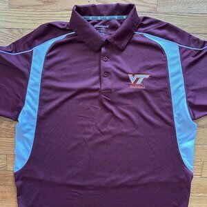 Champion Men's Virginia Tech Hokies Baseball Golf Polo Shirt - EUC, Large